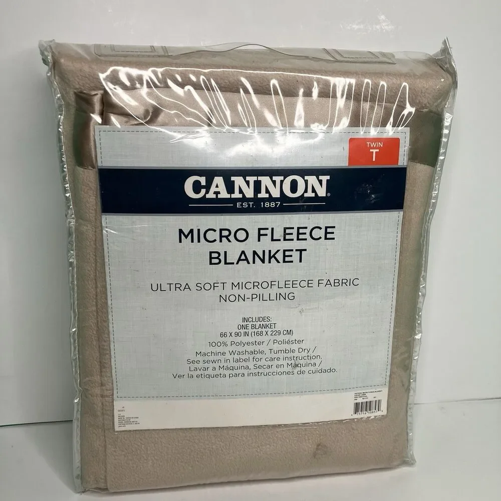 Vintage Cannon Micro Fleece Ultra Soft 66”x90” Twin Brand New Sears